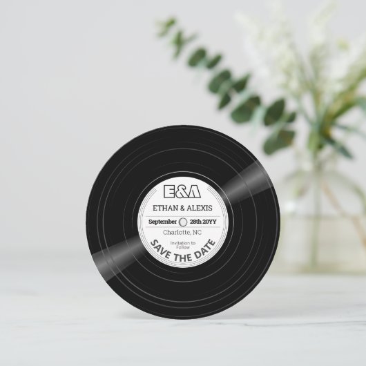 Save The Date Vinyl Record Essentials - Étiquette blanc (Debout devant)