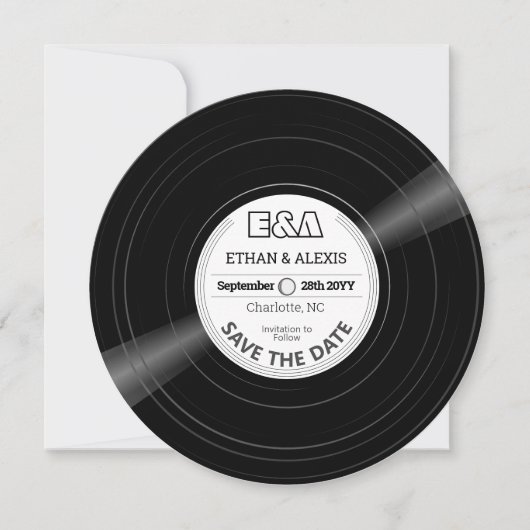 Save The Date Vinyl Record Essentials - Étiquette blanc (Devant)