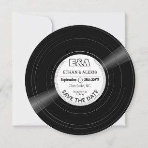 Save The Date Vinyl Record Essentials - Étiquette blanc