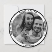 Save The Date Vinyl Record Monogramme Photo - Blanc (Dos)