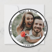 Save The Date Vinyl Record Monogramme photo couleur - Étiquette (Dos)
