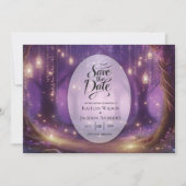 Save The Date Violet à minuit Mariage de forêt enchantée (Devant)