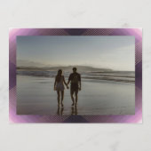 Save The Date violet blanc classique déco or monogramme photo (Dos)