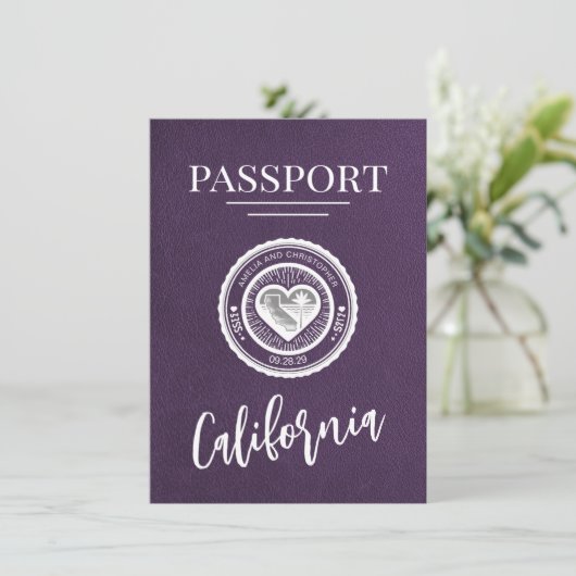 Save The Date Violet California Passport Enregistrer La Date (Debout devant)