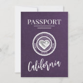 Save The Date Violet California Passport Enregistrer La Date (Devant)