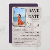 Save The Date Violet Cancun Passeport Enregistrer La Date (Devant / Derrière)