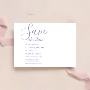 Save The Date violet clair mariage simple minimaliste