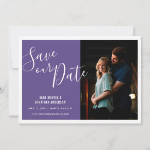 Save The Date Violet élégant   Photo Enregistrer la date