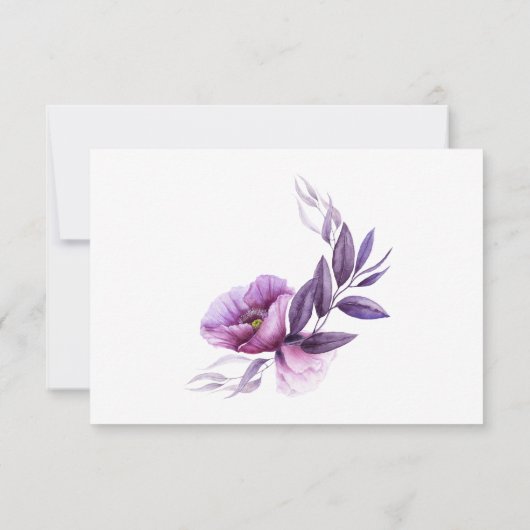 Save The Date Violet Lavande Purple Floral Photo Enregistrer La (Dos)