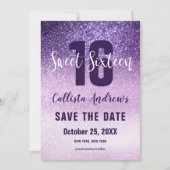 Save The Date Violet Lilac violet triple Parties scintillant Omb (Devant)