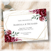 Save The Date Violet | Mariage Floral Rouge Marsala
