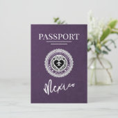 Save The Date Violet Mexique Passeport Enregistrer La Date (Debout devant)