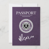 Save The Date Violet Mexique Passeport Enregistrer La Date (Devant)