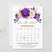 Violet Or Royal Pourpre Or Calendrier Sauvegarder