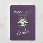 Save The Date Violet Purple Aruba Passeport Enregistrer La Date (Devant)