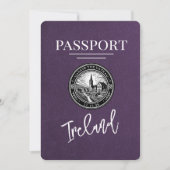 Save The Date Violet Purple Ireland Passeport Enregistrer La Dat (Devant)