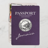 Save The Date Violet Purple Jamaïque Passeport Enregistrer La Da (Devant / Derrière)