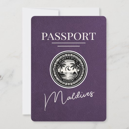 Save The Date Violet Purple Maldives Passeport Enregistrer La Da (Devant)