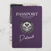 Save The Date Violet Purple Pologne Passeport Enregistrer La Dat (Devant / Derrière)