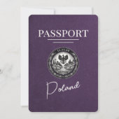 Save The Date Violet Purple Pologne Passeport Enregistrer La Dat (Devant)