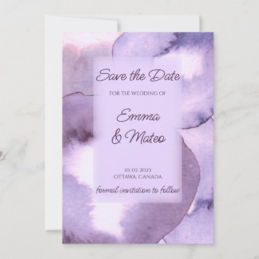 Save The Date violet violet moderne (Devant)