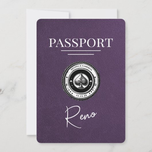 Save The Date Violet Violet Reno Passeport Enregistrer La Date (Devant)