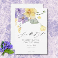 Violets violets et jaunes modernes Mariage floral
