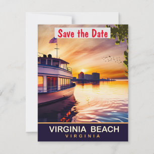 Save The Date Virginia Beach, front de mer de la ville, bateau t