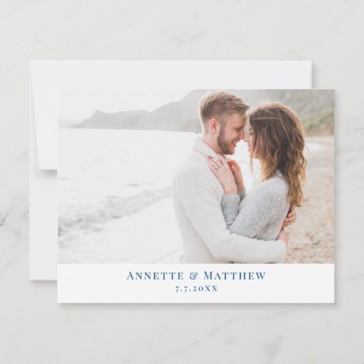 Save The Date Virginia Beach Wedding Elegant Navy Map (Dos)