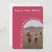 Save The Date Viva Magenta Arch Mariage photo moderne romantique (Devant)