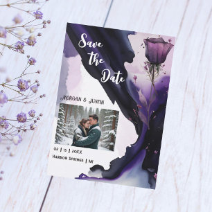 Save The Date Vivid Violet Rose Mariage Enregistrer la date