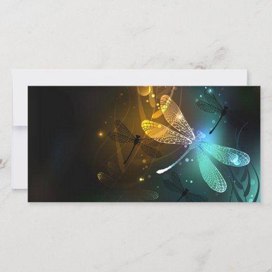 Save The Date Vol de libellule verte lumineuse (Devant)