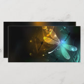 Save The Date Vol de libellule verte lumineuse (Devant / Derrière)