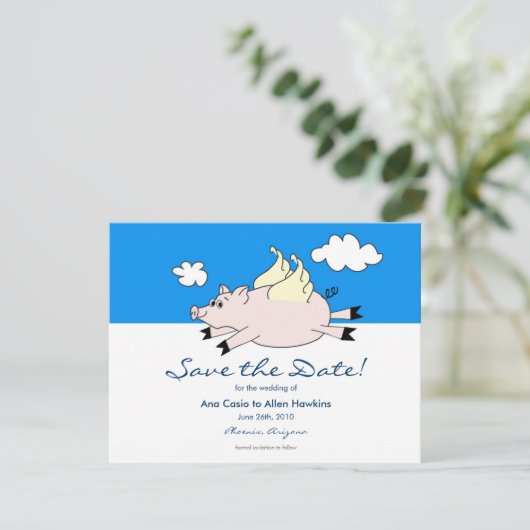 Save The Date Voler le porc Enregistrer la date (Debout devant)