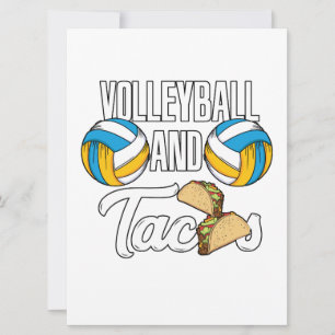 Save The Date Volley-ball Et Tacos Fast Food Sports Cadeau