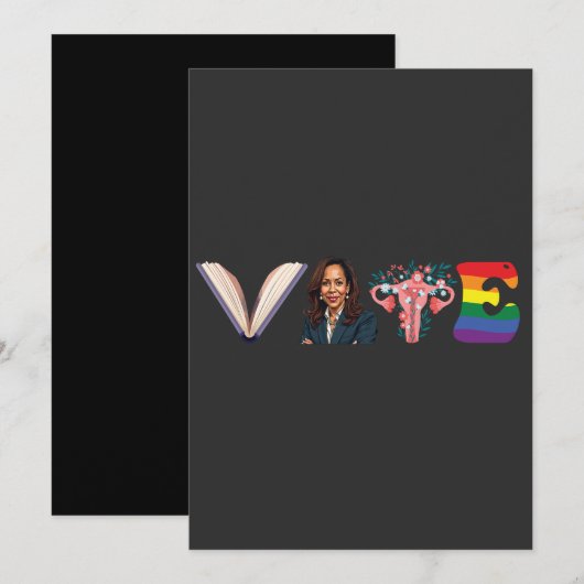Save The Date VOTE Books Uterus LGBT Kamala Harris Walz Election (Devant / Derrière)