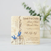 Save The Date Votre cage à oiseaux de ferme aux oiseaux bleus Ph (Debout devant)