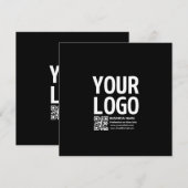 Save The Date Votre logo avec code QR et texte modifiables (Devant / Derrière)