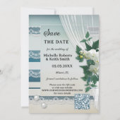 Save The Date Votre photo QR Code Beach Orchid Enregistrer la ca (Dos)