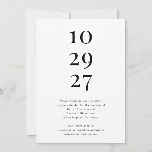 Save The Date Vous Avez De Nouveaux Plans Photo Unique Enregistr (Dos)