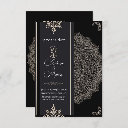 Save The Date Vous êtes invité à notre mariage | Enregistrer la  (Devant / Derrière)