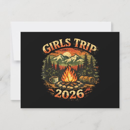 Save The Date Voyage de filles 2026 Aventure de camping (Devant)