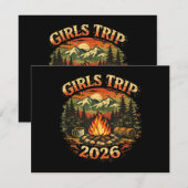 Save The Date Voyage de filles 2026 Aventure de camping (Devant / Derrière)