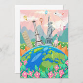 Save The Date Voyager dans le monde entier (Devant / Derrière)