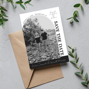 Save The Date Vraie simplicité 3 Moderne Noir et Blanc