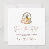 Save The Date Wagon Wheel Rustic Mariage d'automne Enregistrer L (Devant)