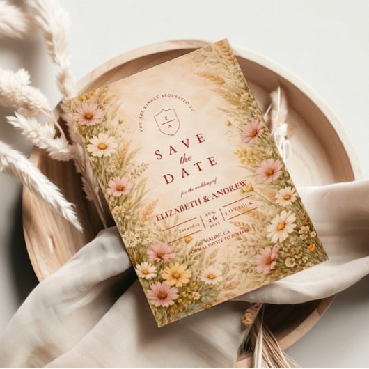 Save The Date Warm Autumn Floral Wedding