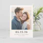 Save The Date Warm Beige Minimalist Photo (Debout devant)