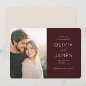 Save The Date Warm Maroon Elegant Photo (Devant / Derrière)