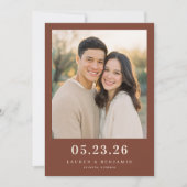 Save The Date Warm Maroon Minimalist Photo (Devant)